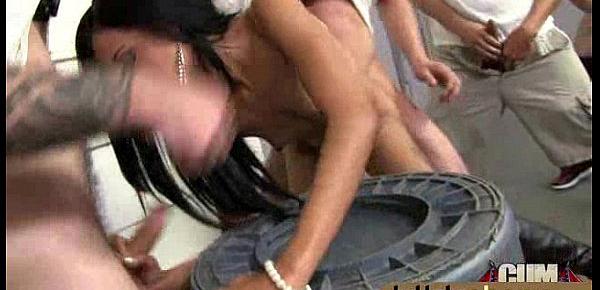  Naughty black wife gang banged by white friends 26